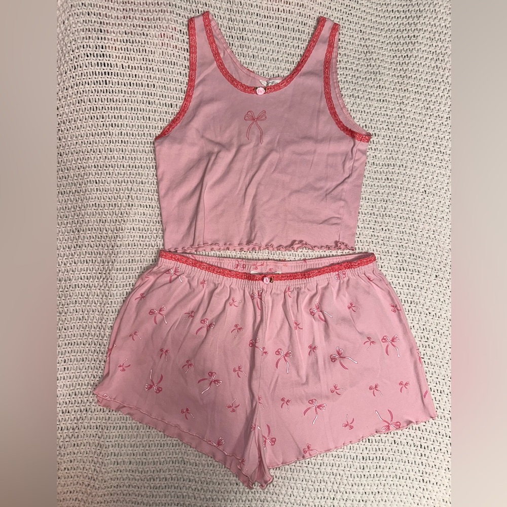 Pink Bow Pajama Set